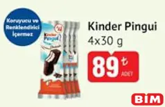 KİNDER PİNGUİ ÇİKOLATALI KEK 4X30 G fiyat ve kampanya bilgisi